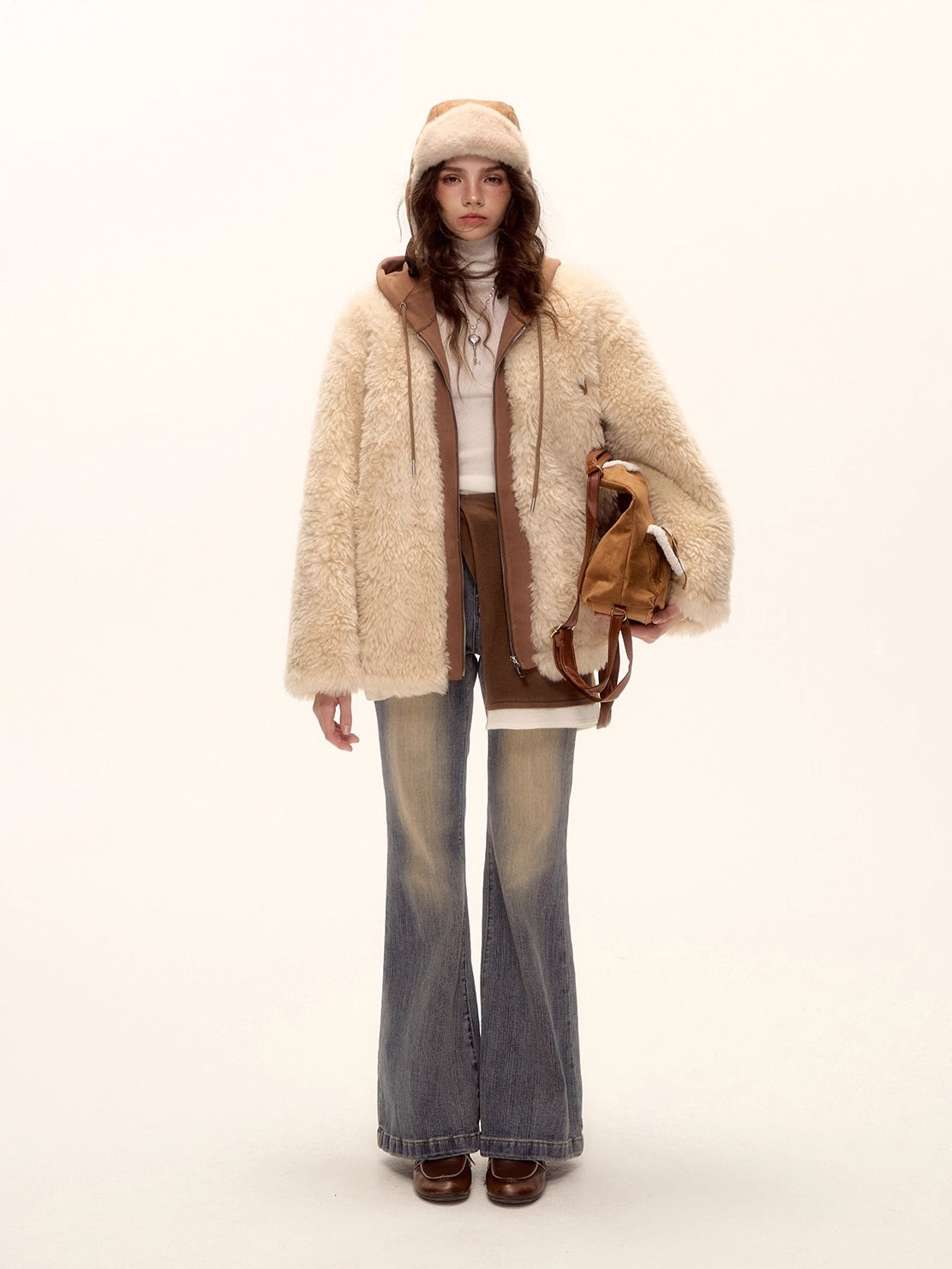Faux Shearling Patchwork Oversized Jacket