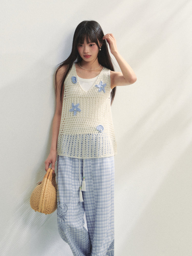 Pearl Crochet Hollow Vest Camisole - CHINASQUAD
