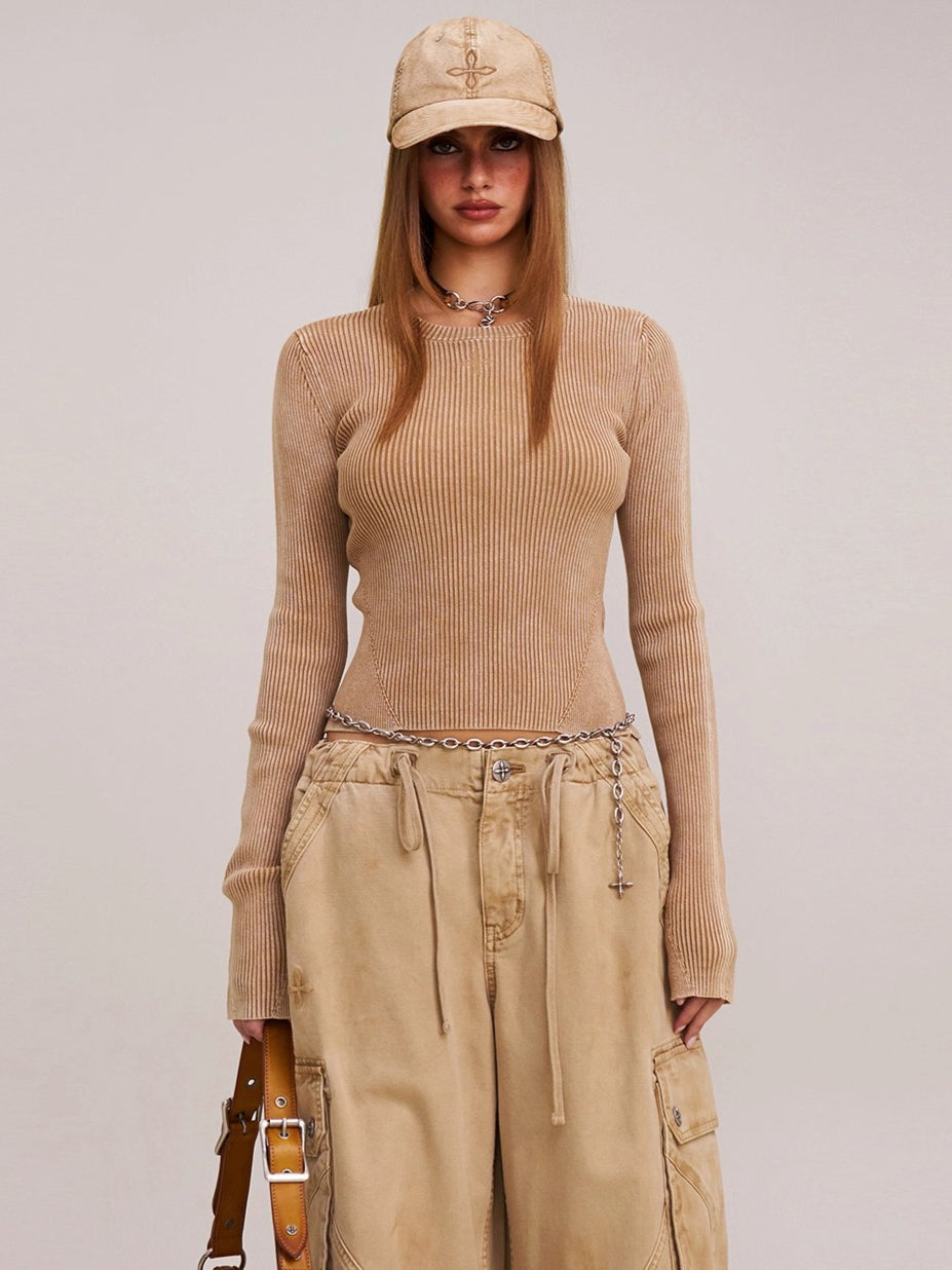 Wild Retro Long-Sleeve Knit Crewneck