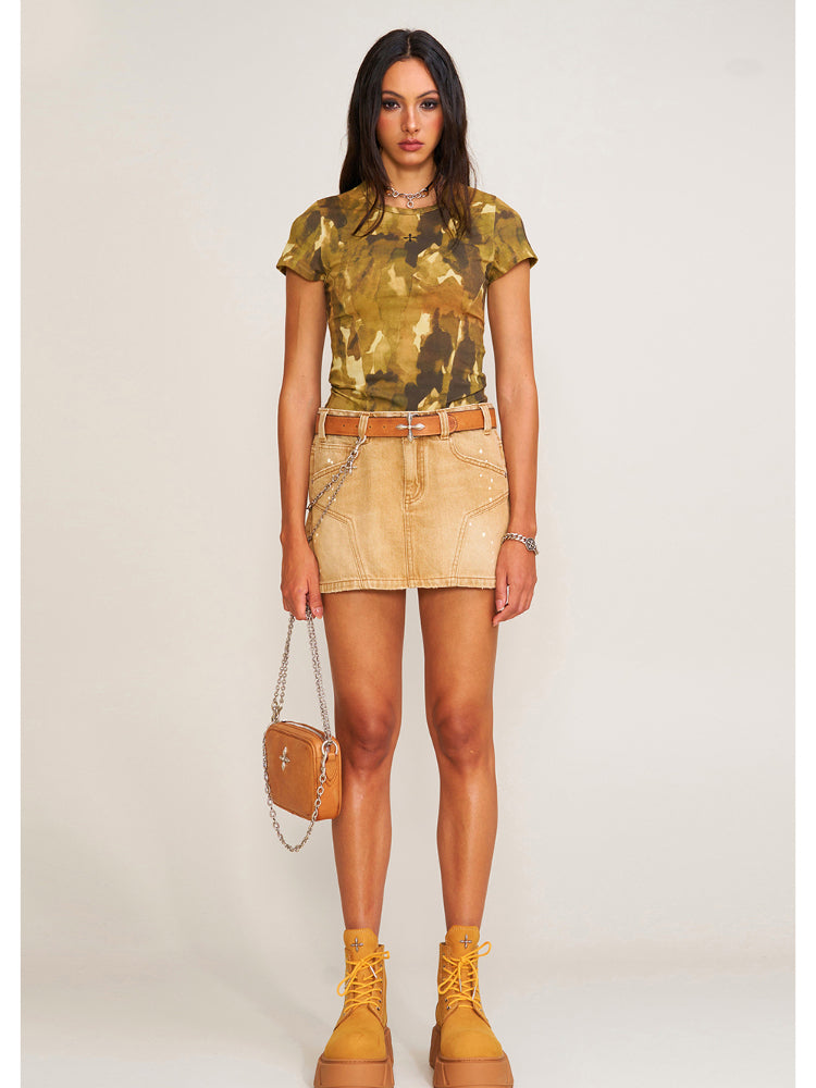 Compass Wild Origin Denim Skirt Sand - CHINASQUAD