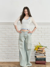 Lace-Panel Loose Straight Denim Jeans - CHINASQUAD