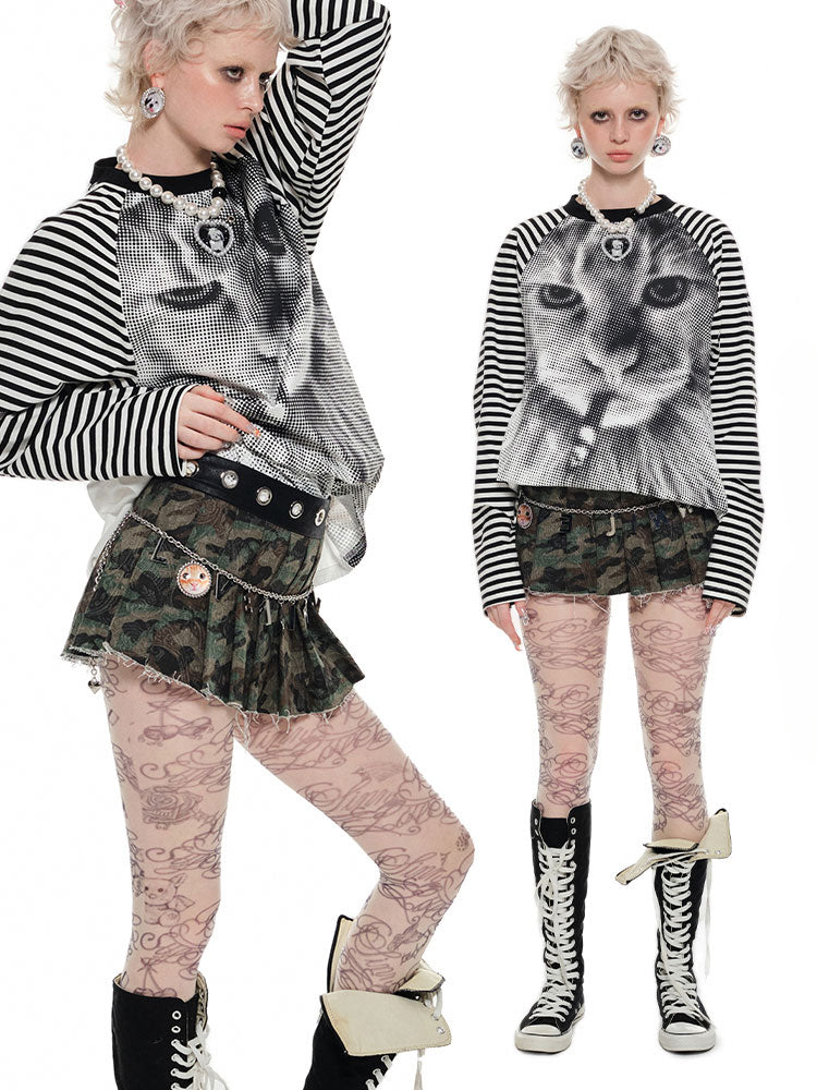 Atchwork Camouflage Pleated Skirt - CHINASQUAD