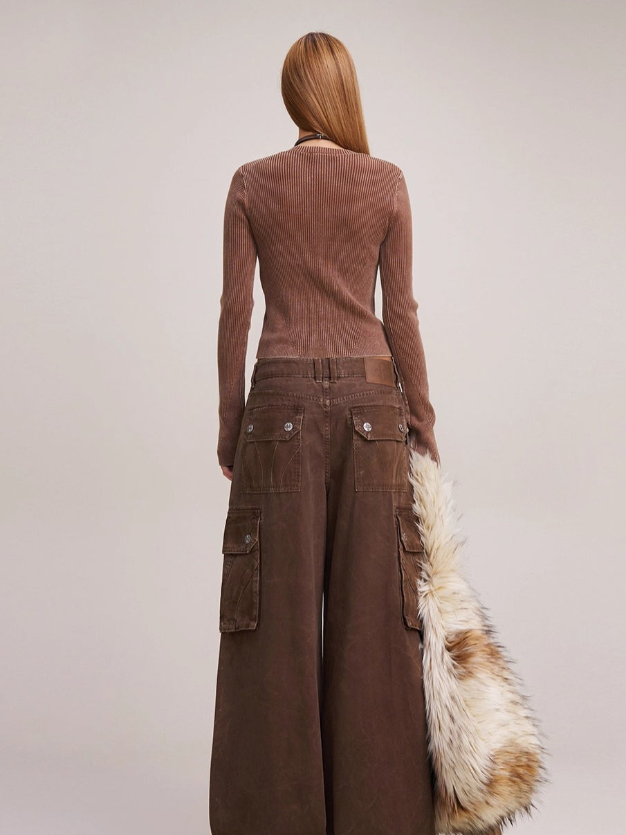 Wild Retro Zipper Knit Cardigan