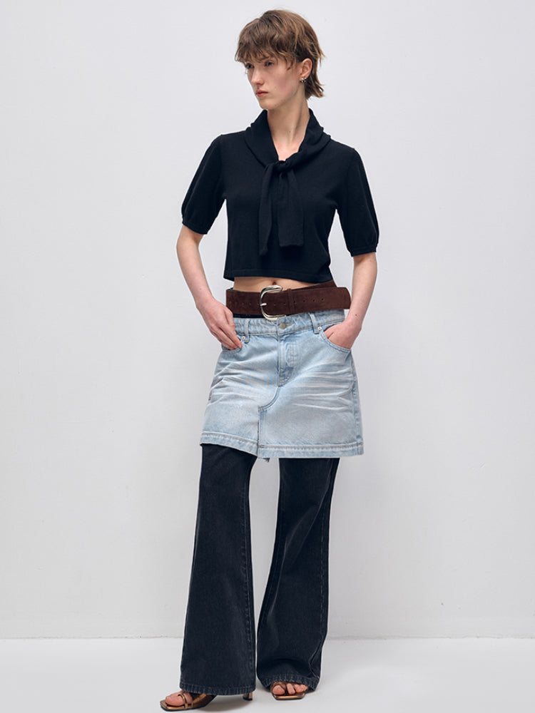 Black Floating Tie Short-Sleeve T-shirt - CHINASQUAD