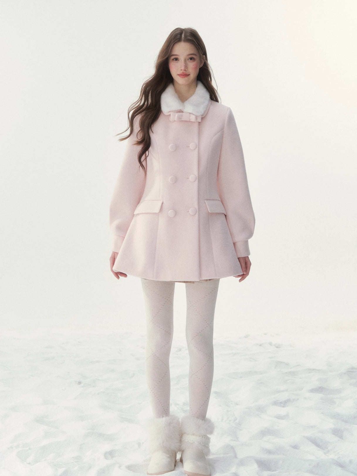 Double-Breasted Fur-Collar Lady Jacket