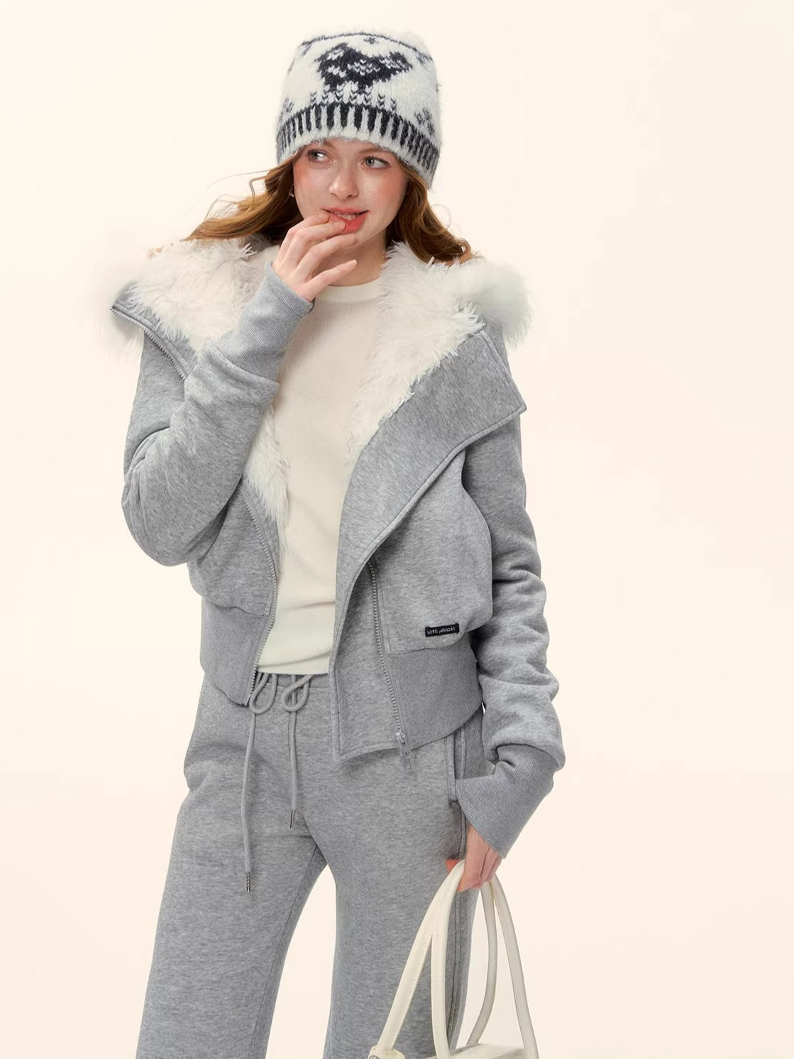 Vintage Hooded Sweatshirt & Flared Sweatpants Set