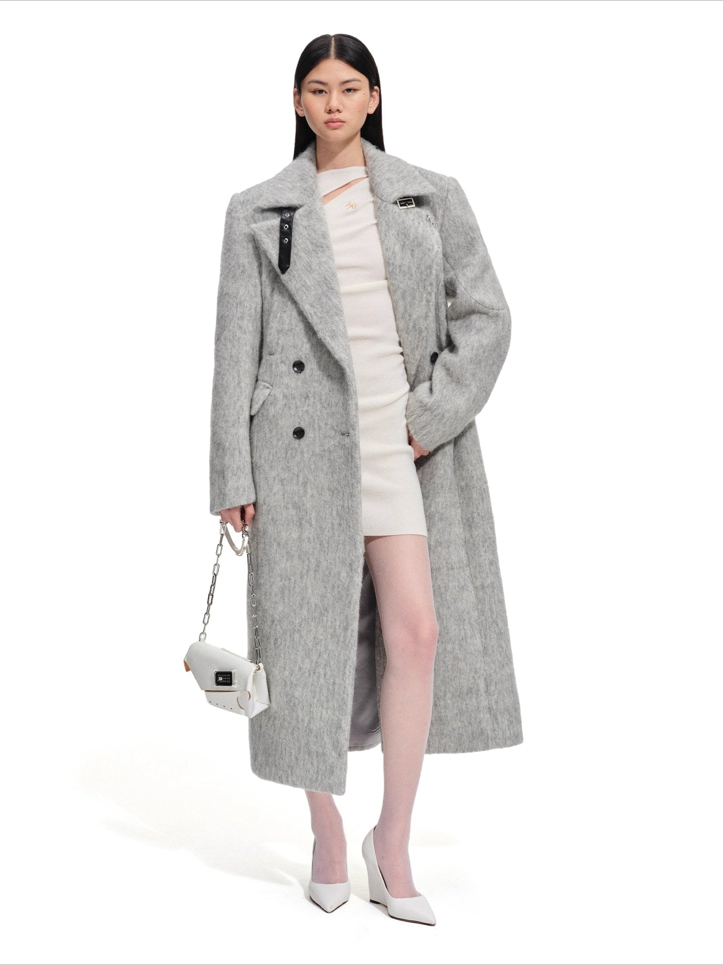 Classic Sculpted Long-Pile Wool Coat
