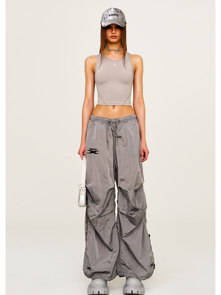 Embroidered Ultra-Light Wide-Leg Workout Pants - CHINASQUAD