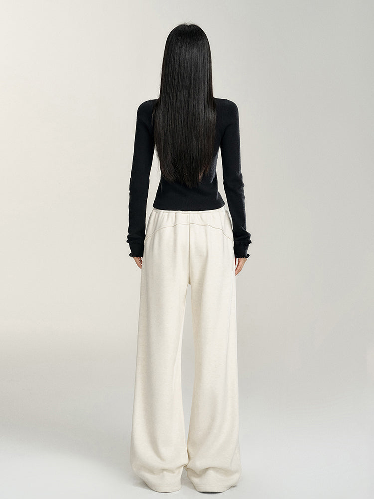 V-neck Frayed Knit Top - CHINASQUAD