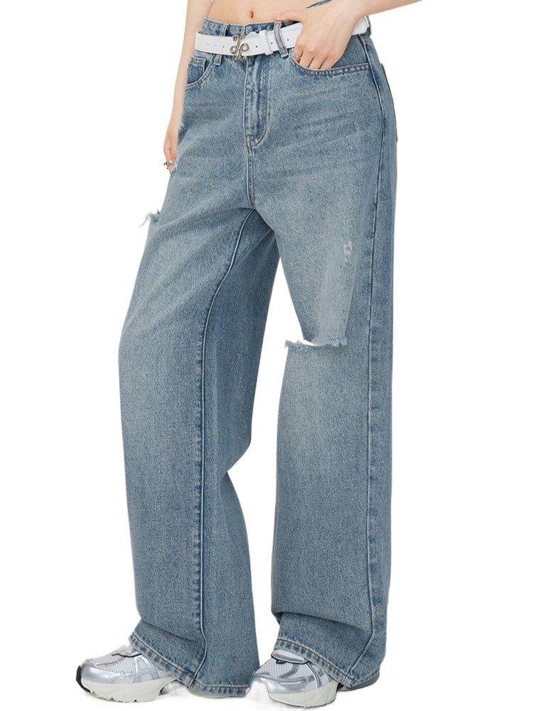 Washed Distressed Denim Jeans - CHINASQUAD