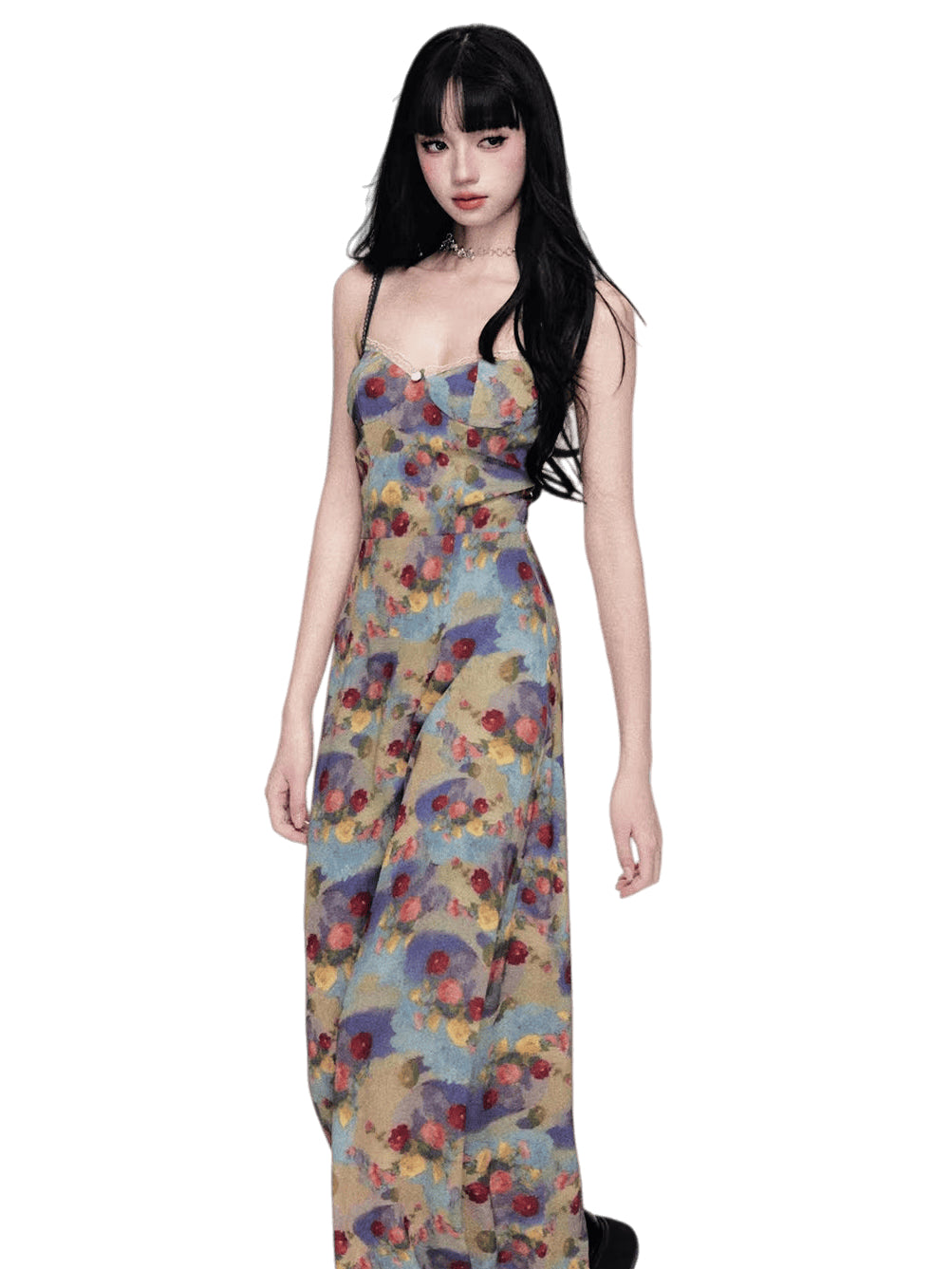 French Vintage Floral Slip Dress