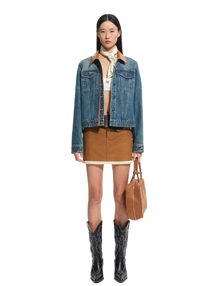 "Savanna Series" Washed Panel Denim Jacket - CHINASQUAD