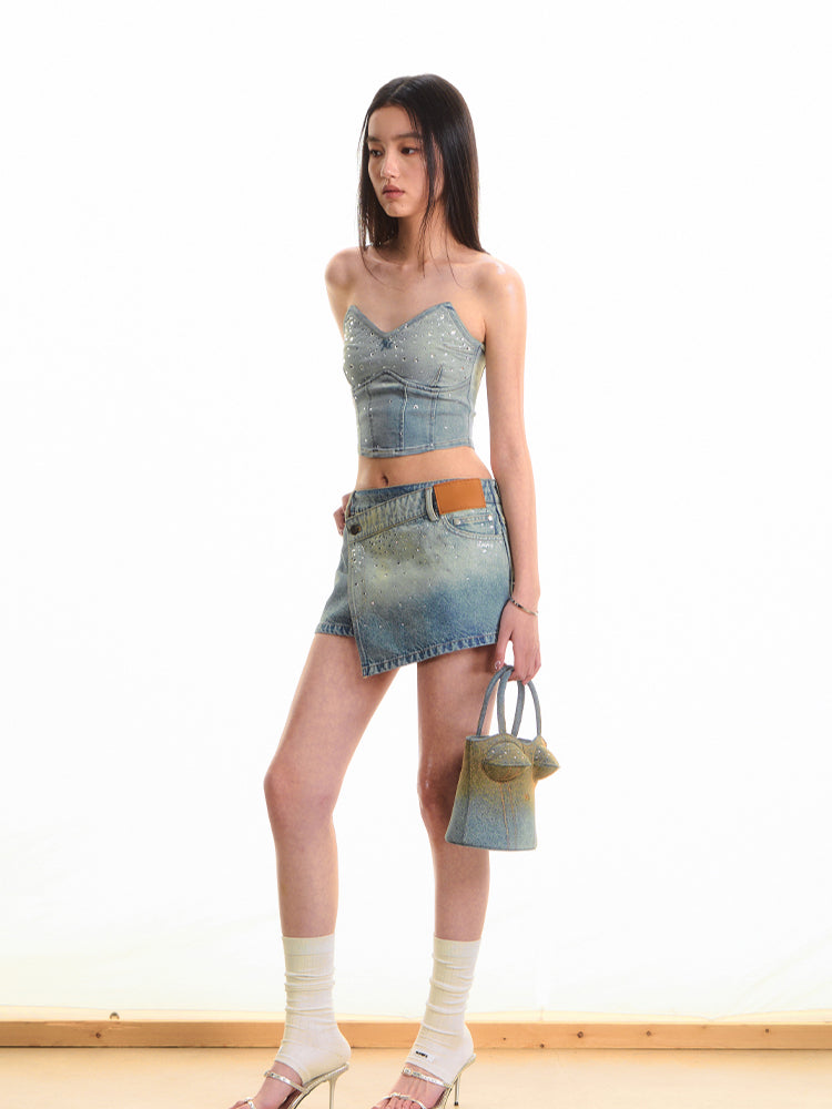 Modern Rhinestone Galaxy A-line Skirt - CHINASQUAD