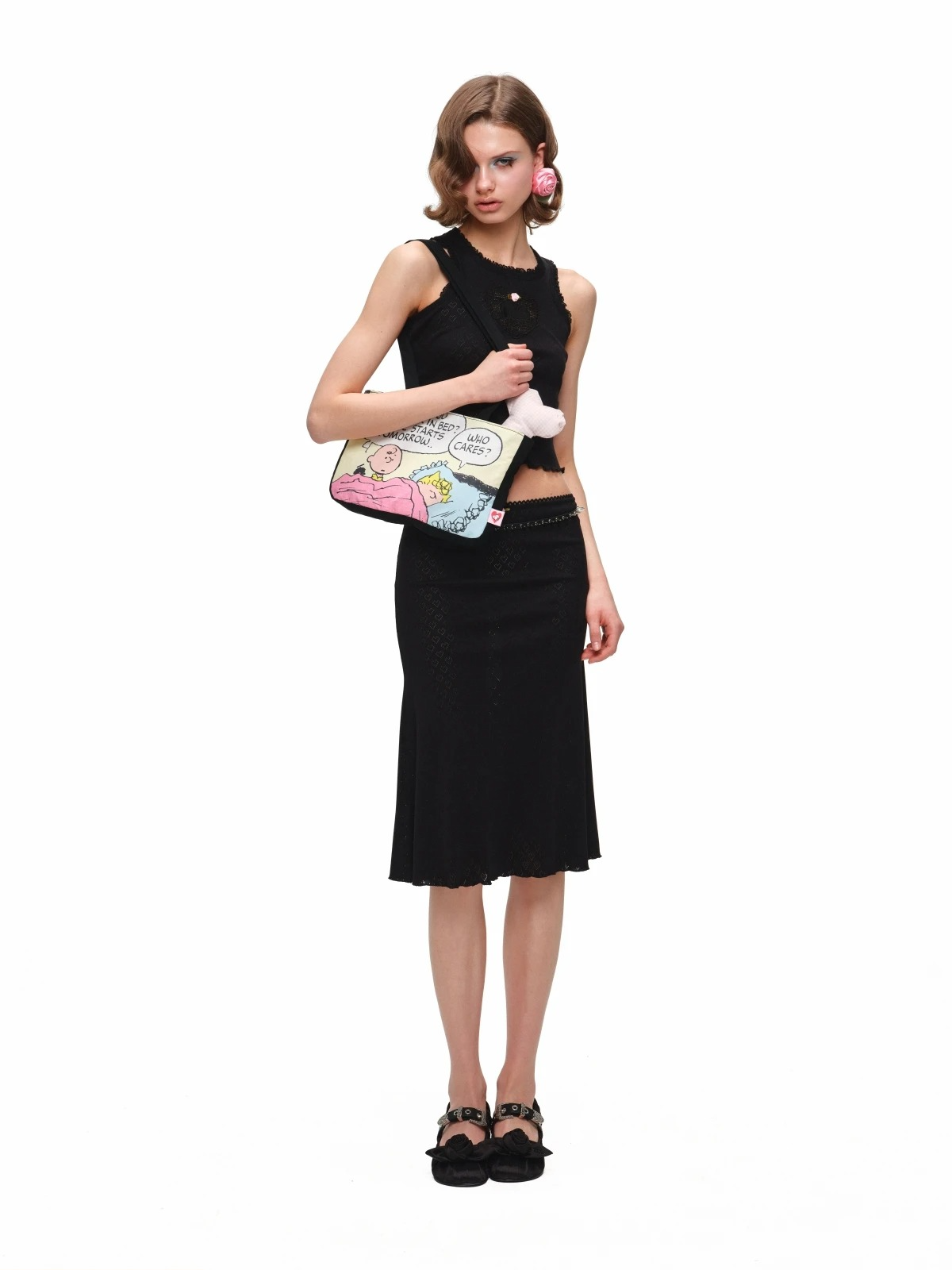 Snoopy Jacquard Knit Tank & Midi Skirt Set 1Jinn Studio