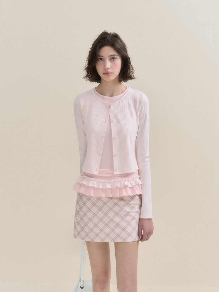 Fake Two-piece Ruffle Top - CHINASQUAD