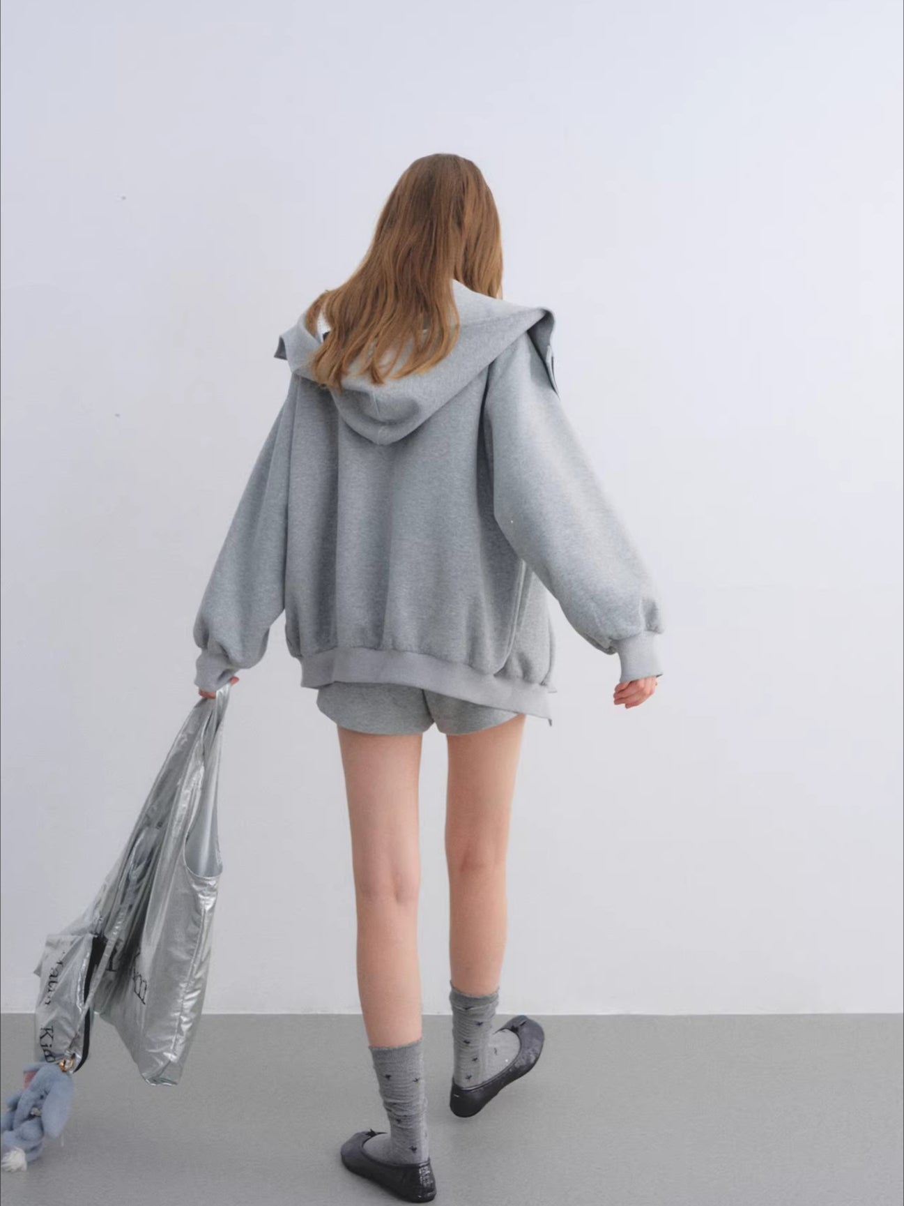 Hooded Zip-Up Sweatshirt & Flared Sweatpants Set