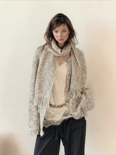Frayed Edges Wool Mid-Length Knit Cardigan - CHINASQUAD