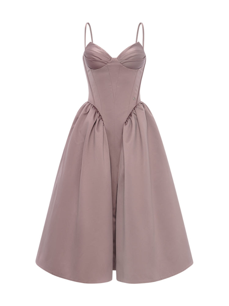Satin Bow Detail Midi Dress - CHINASQUAD