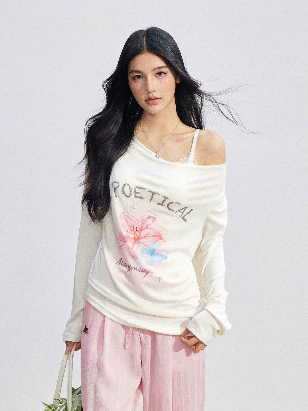 Soft Drape Floral Sun Protection Long Sleeve Top