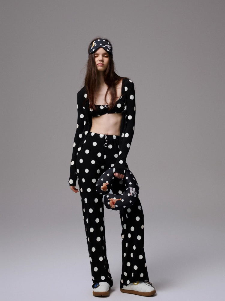 Color-Block Polka Dot Lace Lingerie