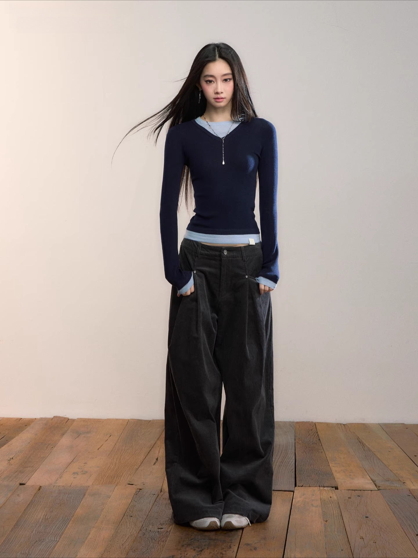 Corduroy Pleated Relaxed Trousers