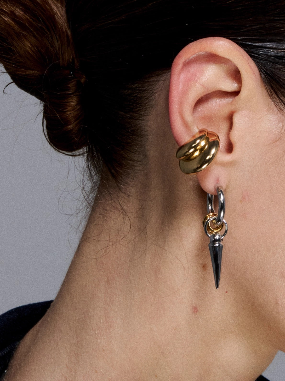 Reshaped Romance Metal Tooth Bone Earrings