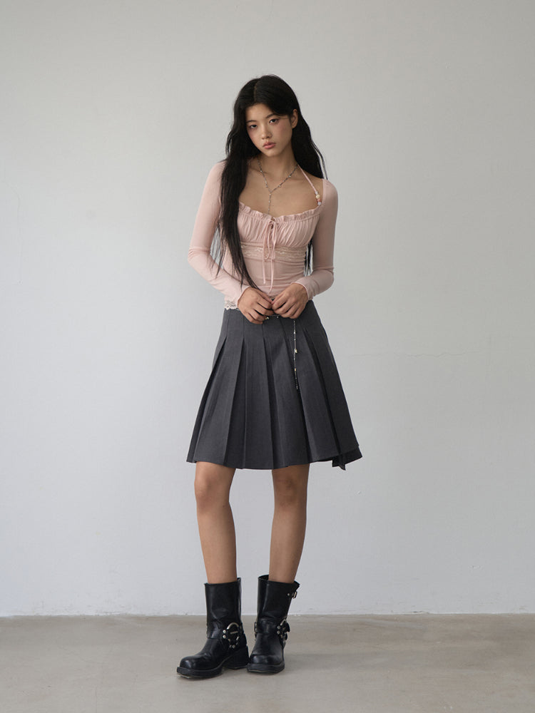 Lace Panel Beaded Acetate T-shirt - CHINASQUAD