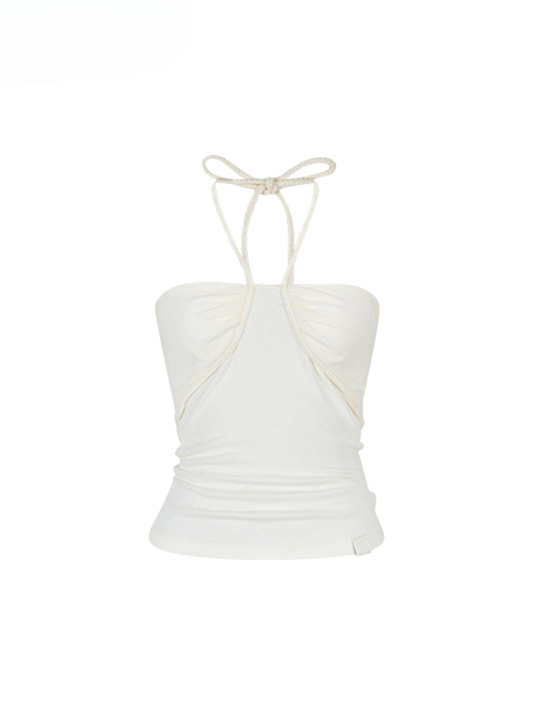 Pleated Rope-Hanging Fitted Bandeau - CHINASQUAD
