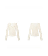 Florence 100% Wool Semi-Sheer Fitted V-Neck - CHINASQUAD