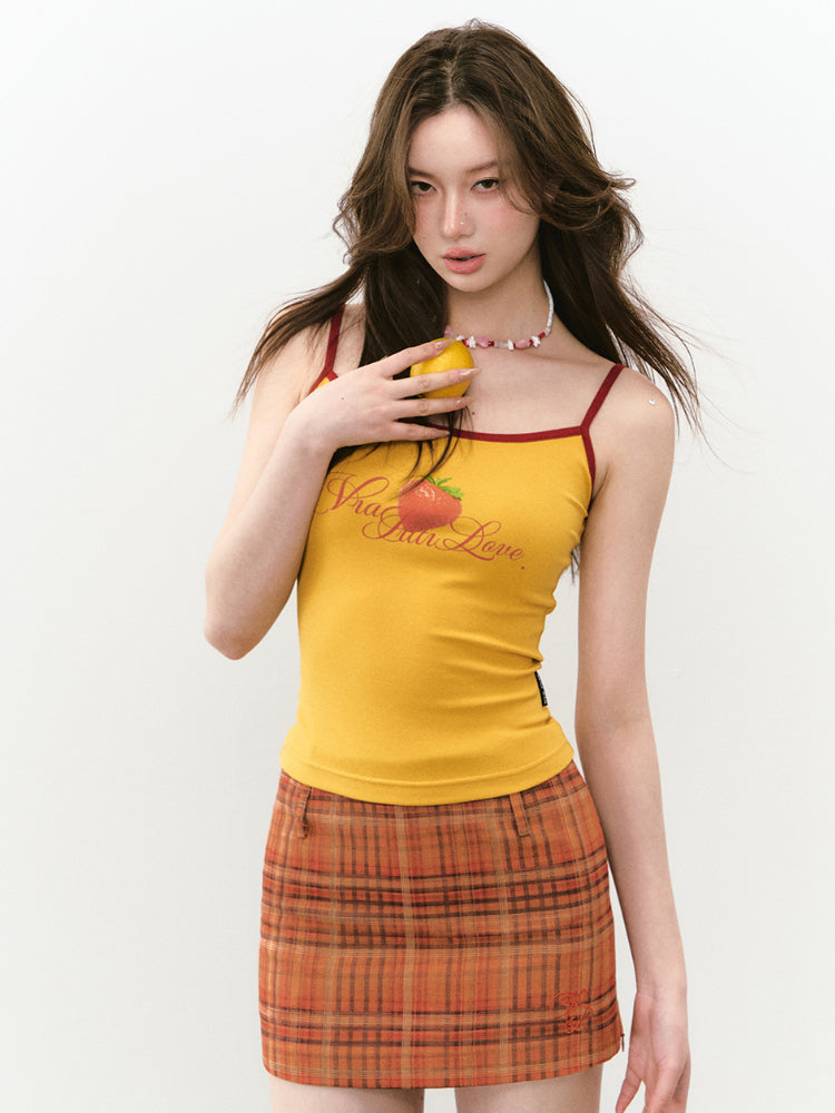 Striped Zipper Two-Way Skirt