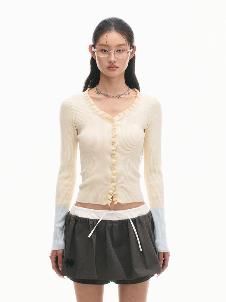 Floral-Placket Shell-Button Long-Sleeve Top - CHINASQUAD