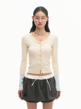 Floral-Placket Shell-Button Long-Sleeve Top - CHINASQUAD