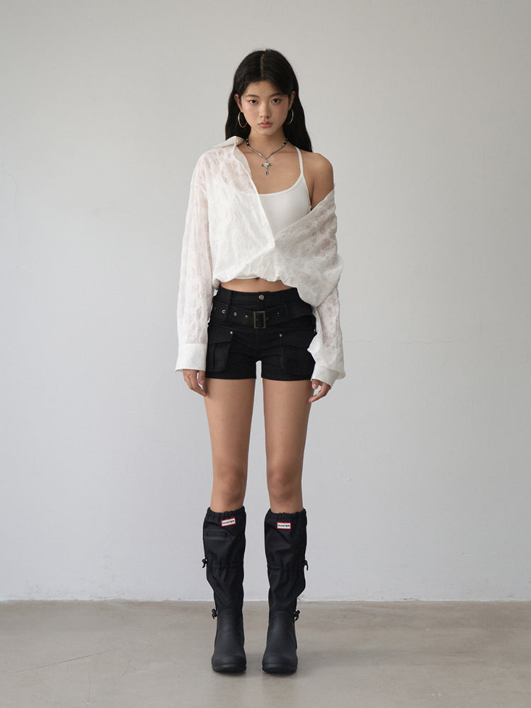 Two-piece Look Checked Long-sleeve Shirt - CHINASQUAD