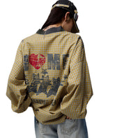 Vintage V-Neck Check Jersey Shirt - CHINASQUAD