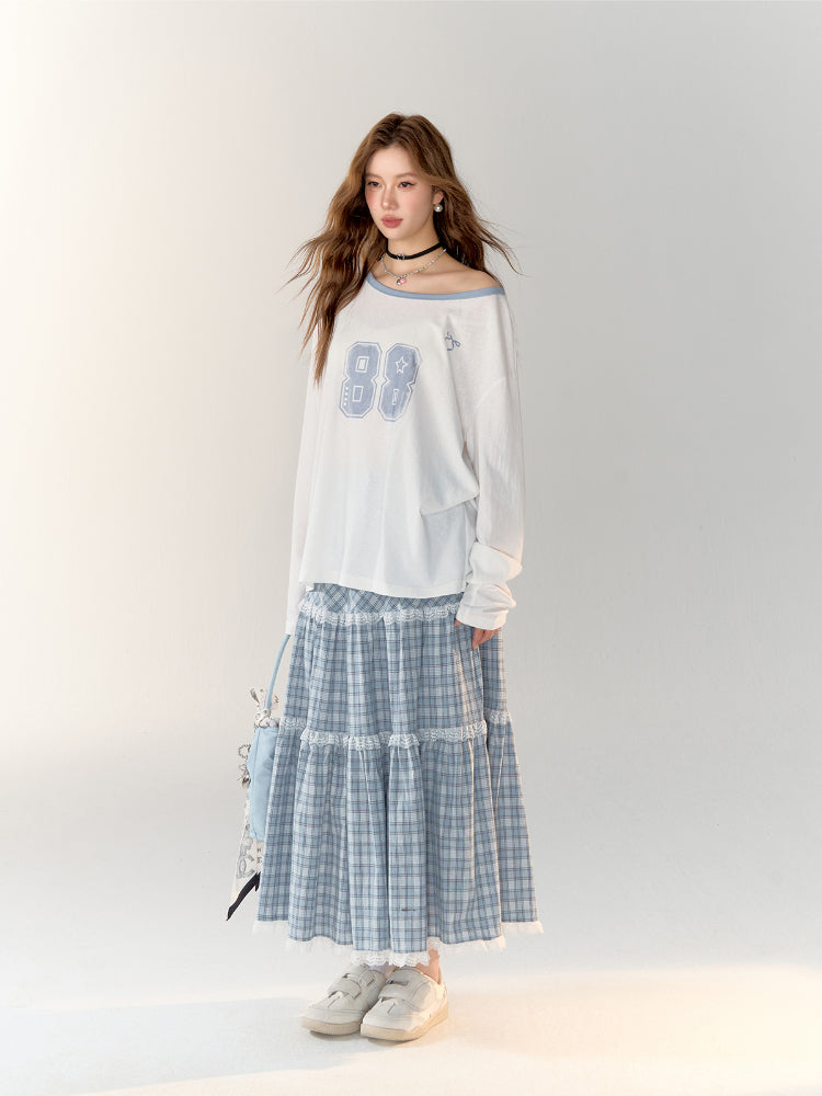 Casual Round Neck Off-Shoulder T-Shirt - CHINASQUAD