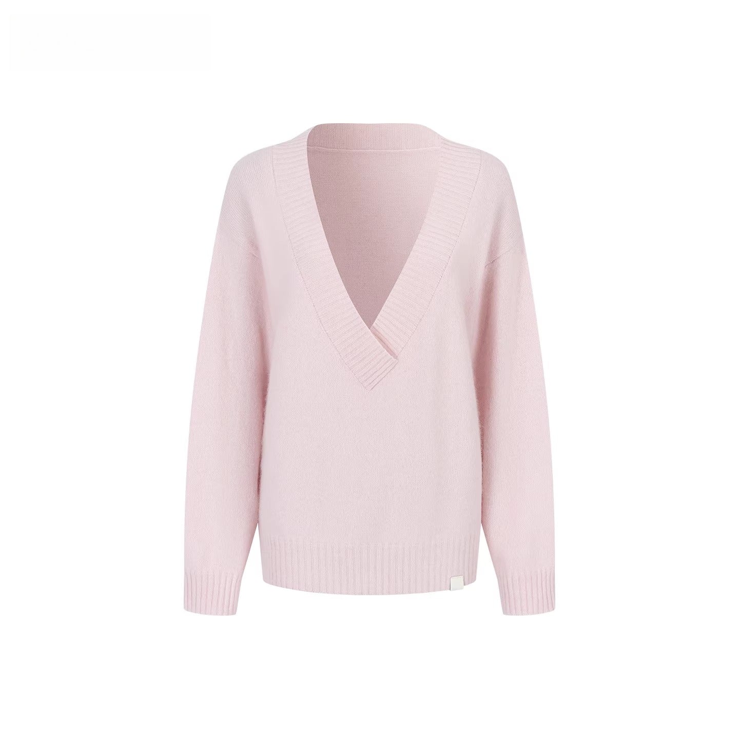 Wool Deep V-Neck Oversized Sweater