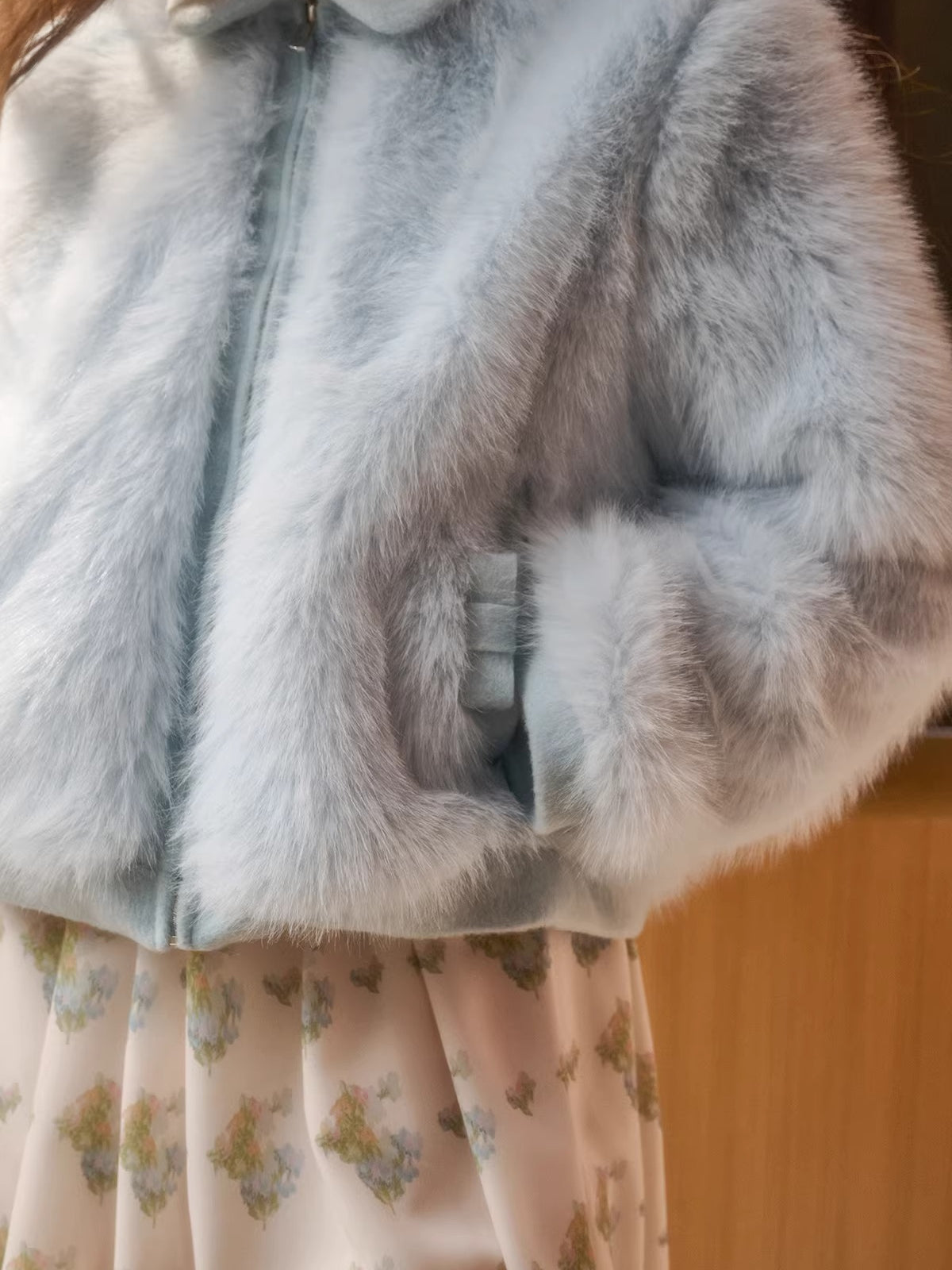 Faux Leather Peter Pan Collar Jacket