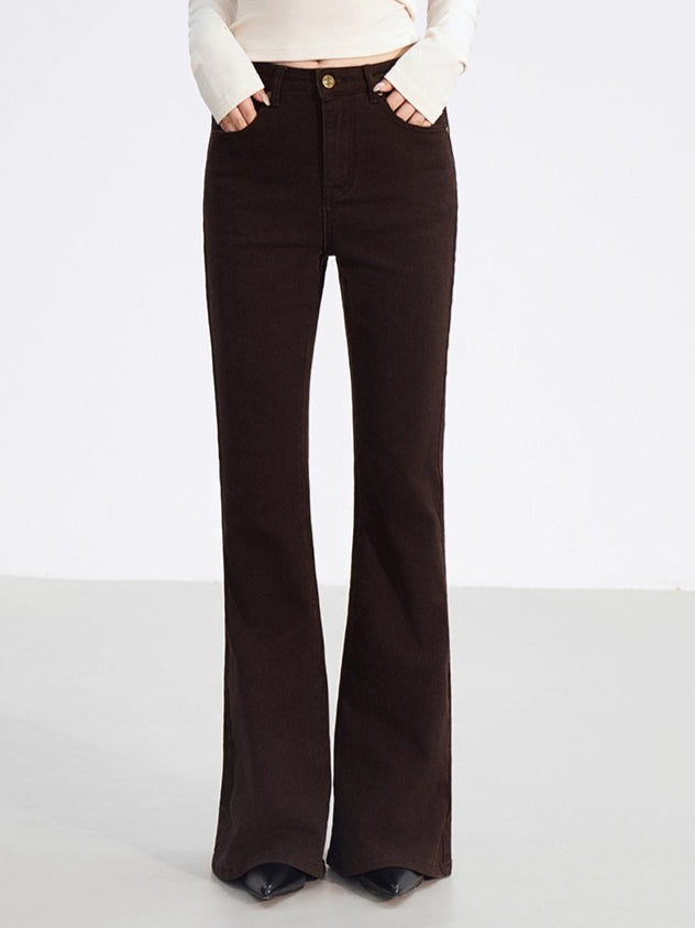 Embroidered Flared Denim Pants