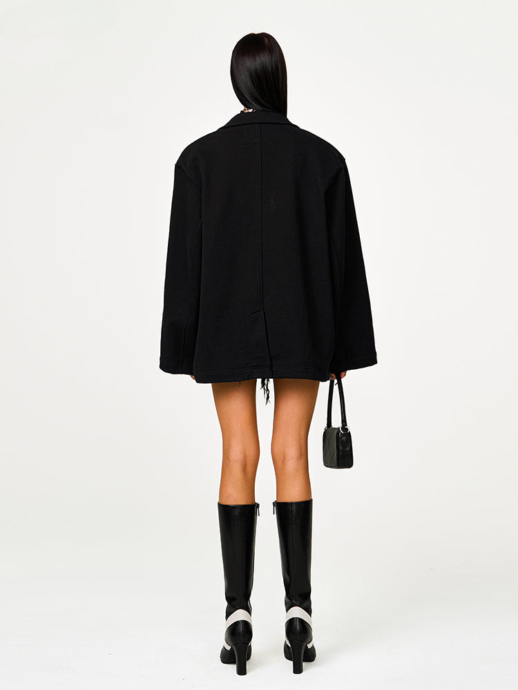 Black Oversized Classic Sports Blazer - CHINASQUAD