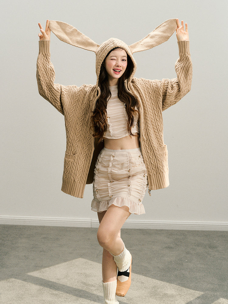 Sheer Pleated Skin-Feel Top - CHINASQUAD