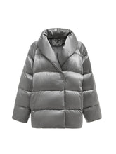 Silver Satin Oversized Down - CHINASQUAD