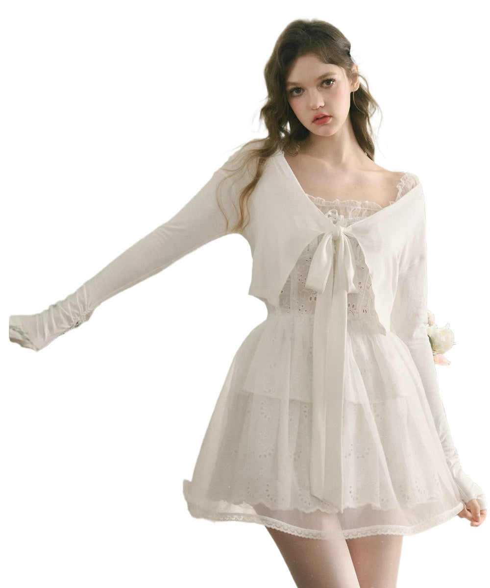 French Bow Knit Cardigan - CHINASQUAD