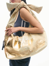 Pure Cotton Twill Denim Large Capacity Foldable Crescent Bag - CHINASQUAD