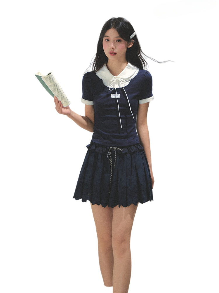 Collar Knitted Short-sleeve T-shirt - CHINASQUAD