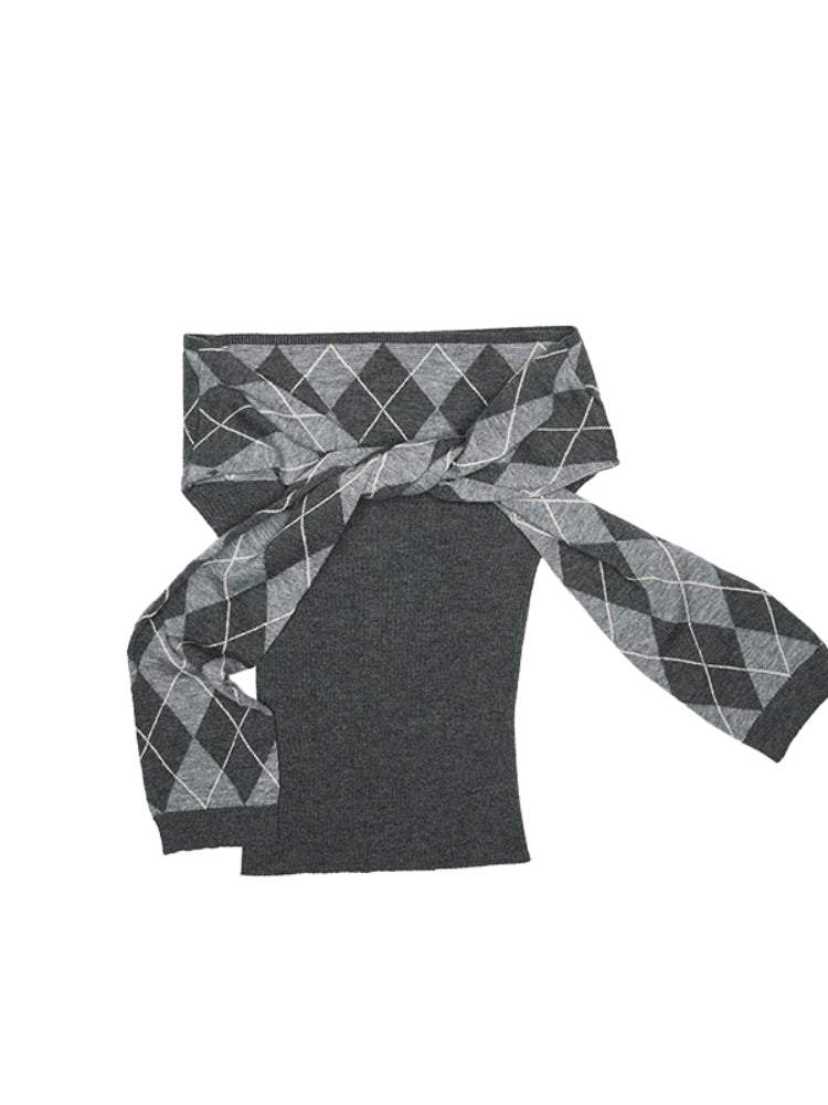 Diamond Pattern Knitted Top & Shorts Set - CHINASQUAD