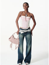 Distressed Washed Contrast Low-Waist Jeans - CHINASQUAD