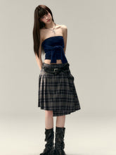 Asymmetrical Plaid Midi Skirt - CHINASQUAD