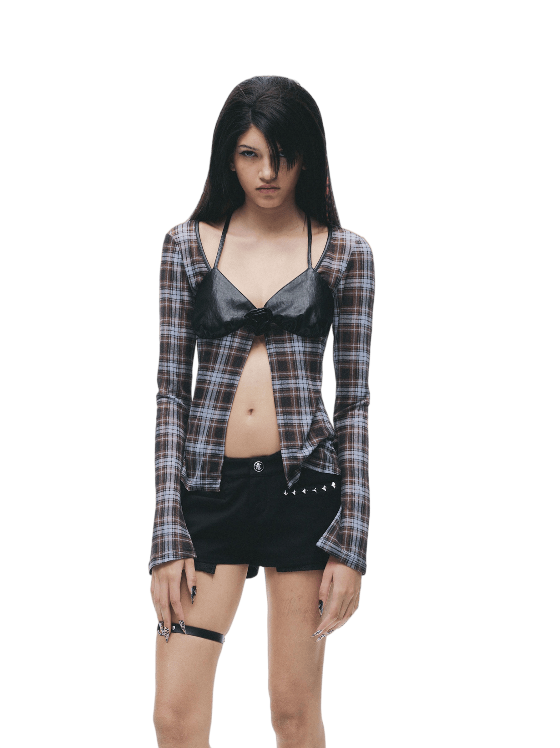Punk Mesh Panel Long Sleeve