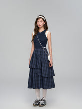 Plaid Asymmetric Sleeveless Vest Dress - CHINASQUAD