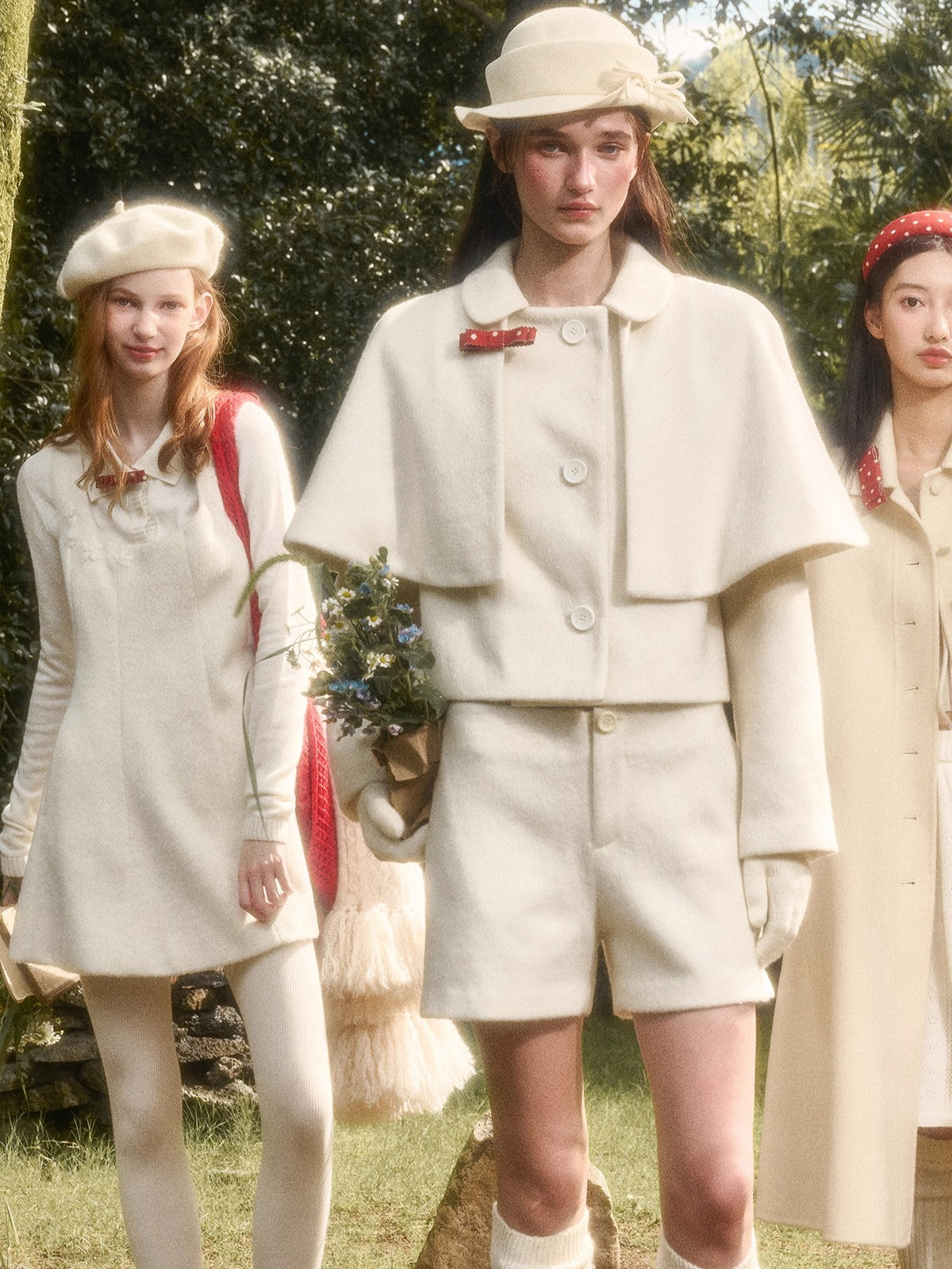 Sunday Wool Blend Cape Jacket & Shorts Set